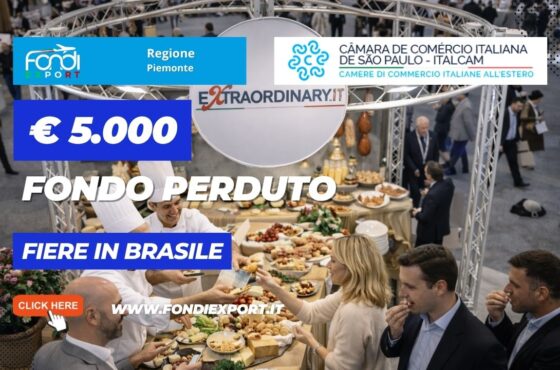 Successo garantito in Brasile: usa il finanziamento a fondo perduto di €5.000 della Regione Piemonte per la tua impresa nel 2026
