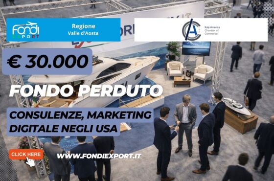 finanziamento a fondo perduto di €30.000 per l’export negli USA a New York: bando della Regione Valle d’Aosta per Consulenze, marketing digitale