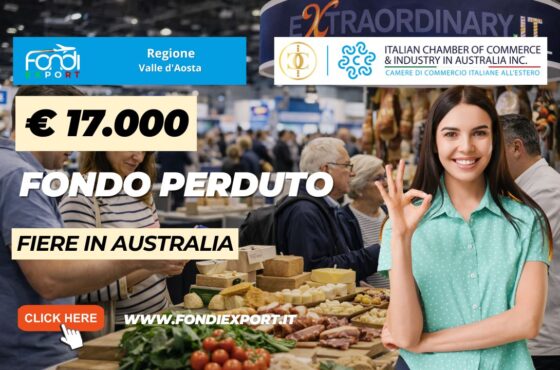 finanziamento a fondo perduto di €17.000 per internazionalizzazione in Australia a Sidney: il bando Regione Valle d_Aosta che cercavi nel 2026