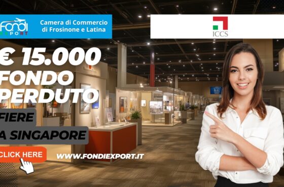 Bando della Camera di Commercio di Frosinone-Latina: 15.000 euro finanziamento a fondo perduto per fiere e campagne di marketing digitale a Singapore