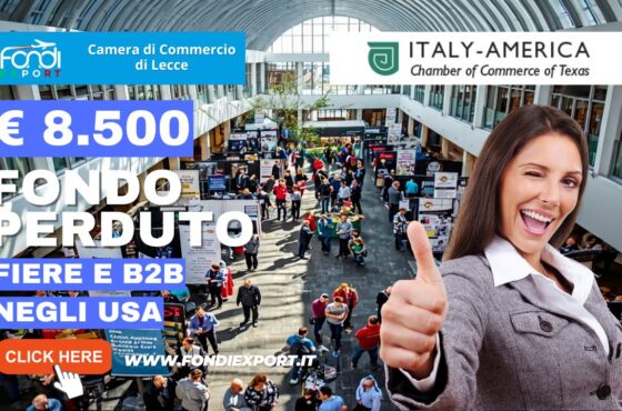 8.500 euro finanziamento a fondo perduto per fiere, B2B, percorsi formativi su Digital Export e AI negli USA in Texas: il bando della Camera di Commercio di Lecce