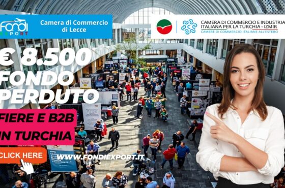 8.500 euro finanziamento a fondo perduto per fiere, B2B, percorsi formativi su Digital Export e AI in Turchia a Izmir: il bando della Camera di Commercio di Lecce