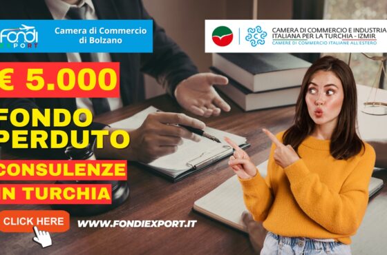 Export in Turchia a Izmir a costo zero? Scopri come usare il finanziamento a fondo perduto di 5000 euro della Camera di Commercio di Bolzano