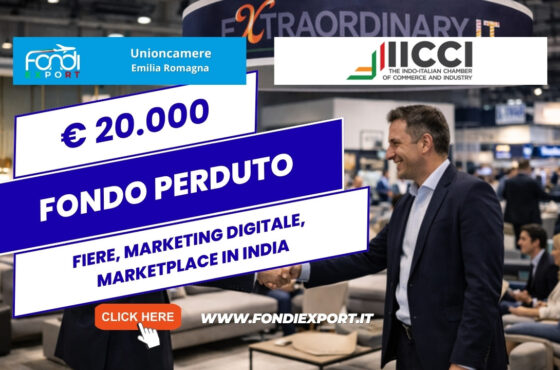 Export in India: ottieni €20.000 per Fiere, marketing digitale, marketplace